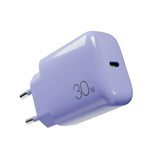 Puro Зарядно без кабел с USB-C порт 30W Лилав (Prolite)