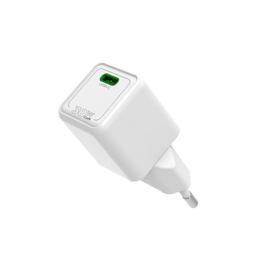 Mobile Origin Φορτιστής Χωρίς Καλώδιο GaN με Θύρα USB-C 30W Power Delivery Λευκός (PW23)