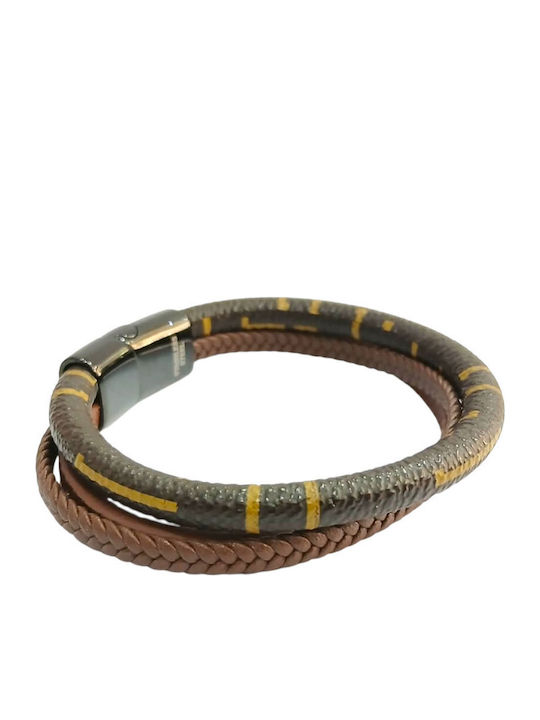 Kalliopi Silver Men's Bracelet from Stainless Steel 21cm