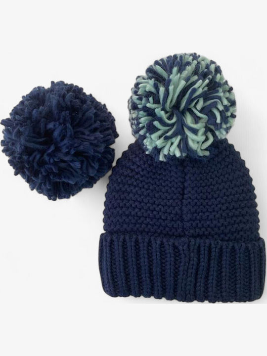 Kids Beanie Knitted Blue