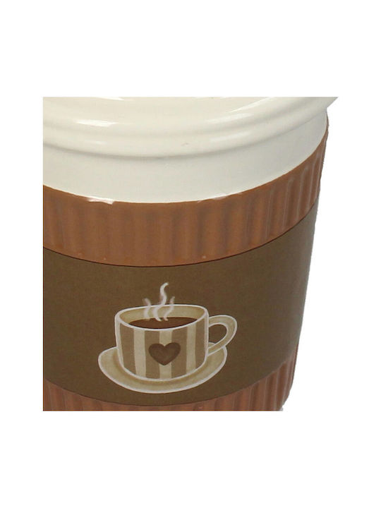 Koart Decorative Ceramic Brown Vase 11x11xH17cm Ceramic Decorative Vase