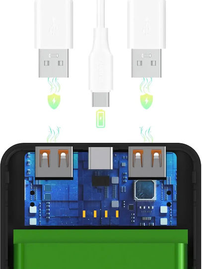 Wozinsky Wpower 10000mAh with 2 USB-A Ports and USB-C Port Black