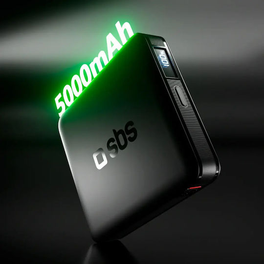 SBS High Density Power Bank 5000mAh 10W cu Port USB-C Negru