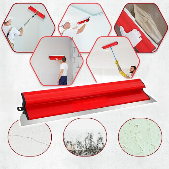 Set Spatule Pentru Chit 2 Bureți Abrasivi Zola Lungime 60 Cm Lamă Interșanjabilă 0 3 Mm Oțel Inoxidabil Roșu