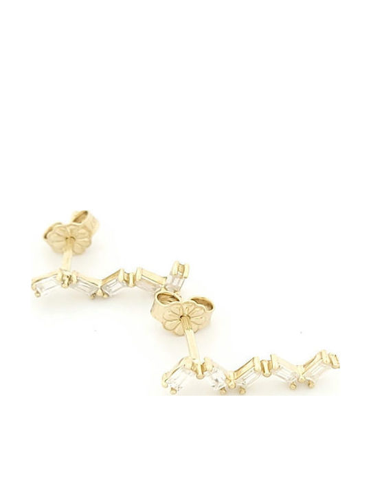 Metrongold 14K Gold Stud Earrings with Stones