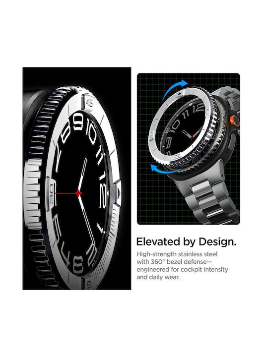 Spigen Tune Schutz-Bezel in Silber Farbe für Samsung Galaxy Watch 8 Classic 46mm