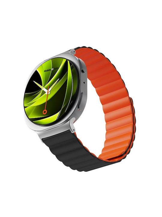 Mobile Origin Easy Strap Magnetic Galaxy Watch 8 Black Orange Mo-mgw8-blk-org
