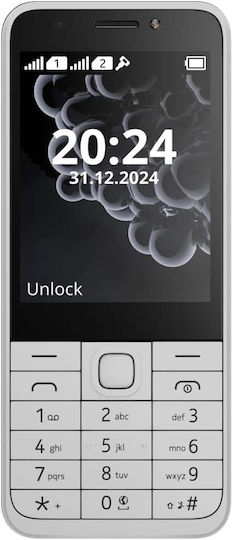 Nokia 230 Dual SIM Κινητό με Κουμπιά (Αγγλικό Μενού) White Silver