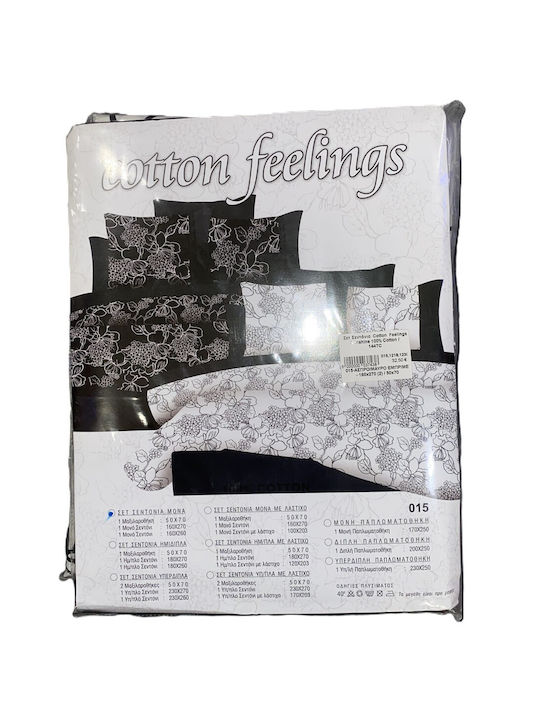 Sunshine Cotton Feelings Set Bed Sheets for Single Bed 170x260cm Fuchsia 4 Pieces
