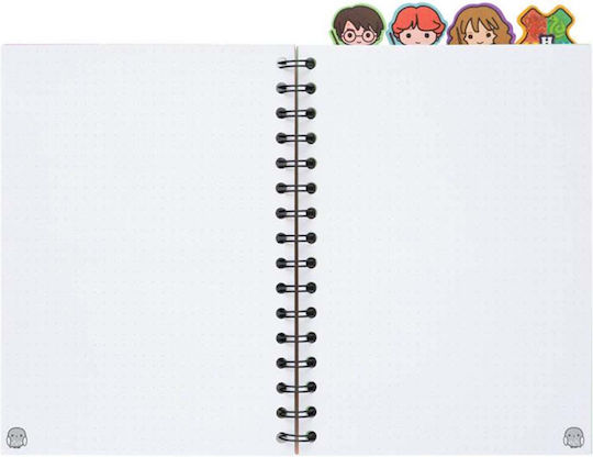 Harry Potter A5 Spiral-Notizbuch Drahtbindung 160 Blätter Dekorative Register Schwarz