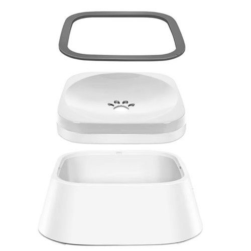 Bol din Plastic ABS pentru Hranire Lenta pentru Câine și Pisică 1.5l 22cm în Culoare Albă