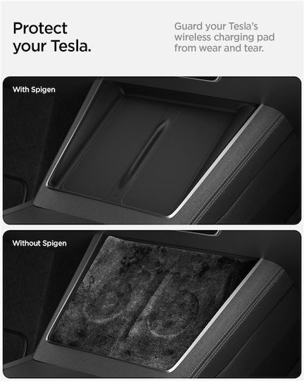 Spigen Tesla Wireless Charging Pad Cover Black Tesla Model Y 2025 Acp10031