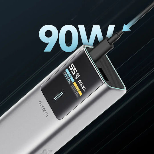 Cuktech Power Bank 10000mAh 150W με Θύρα USB-A και Θύρα USB-C Γκρι