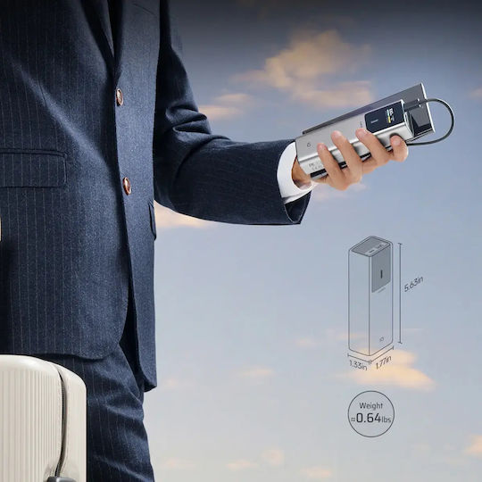 Cuktech Power Bank 10000mAh 150W με Θύρα USB-A και Θύρα USB-C Γκρι