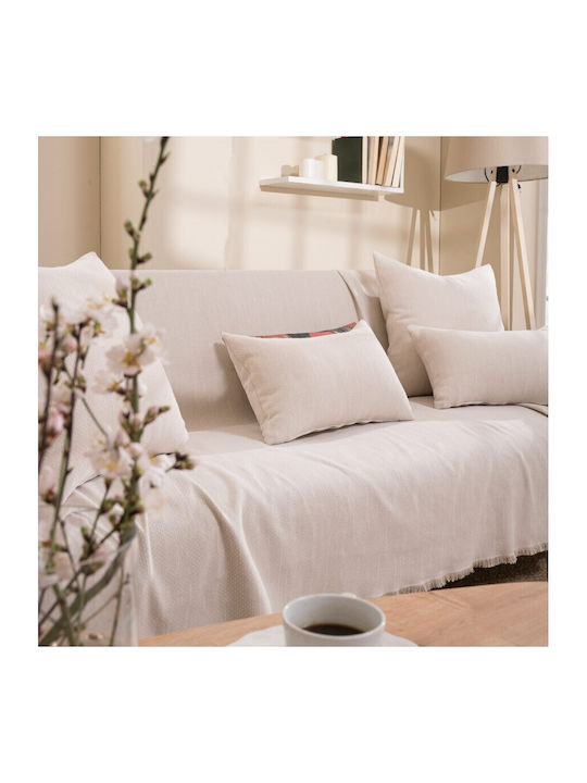 Teoran Rieti Armchair Throw Chenille 180x150cm White