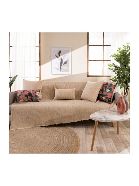 Teoran Rieti Ριχτάρι Πολυθρόνας Chenille 180x150εκ. Μπεζ
