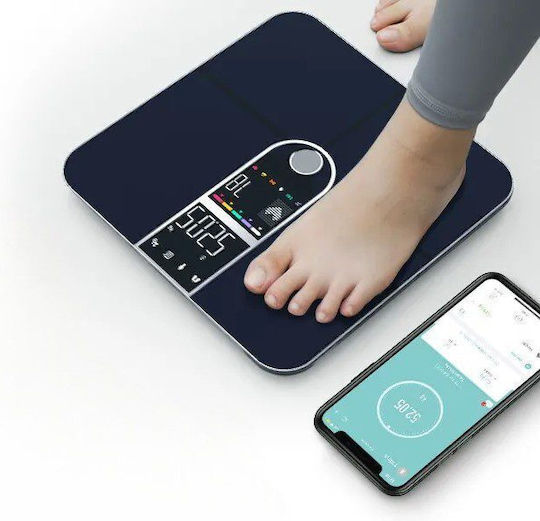 Welland Smart Bathroom Scale 180kg with Body Fat Counter and Bluetooth Black
