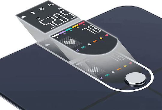 Welland Smart Bathroom Scale 180kg with Body Fat Counter and Bluetooth Black