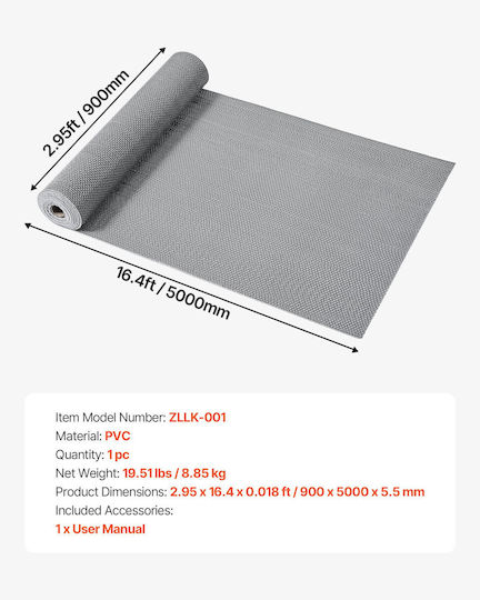 Vevor Plastic Floor PVC in Roll M500xW90cm