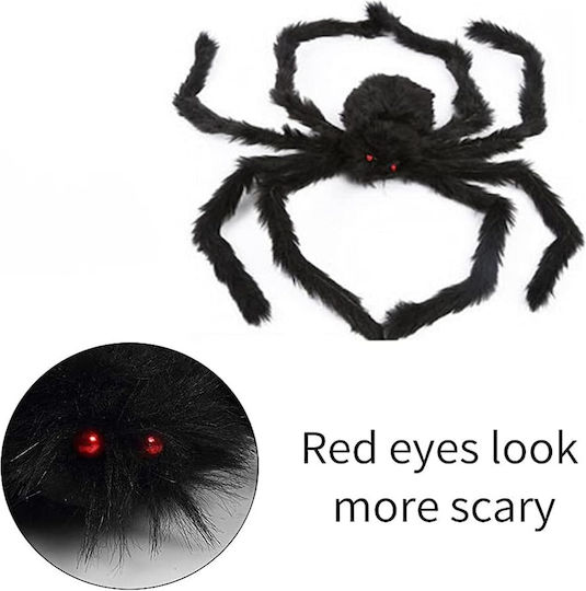 Halloween Fuzzy Spider Decoration 50 X 50 Cm Black