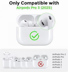 AHAstyle Wg184 Silicone Case with Hook in White Color for Apple AirPods Pro 3