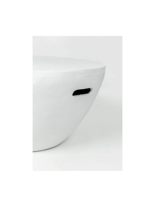 Round Side Coffee Table Lithos Central White W68xL68xH36cm