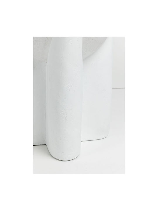 Round Side Table Lithos Handle White 36.5x36.5x46.5 cm