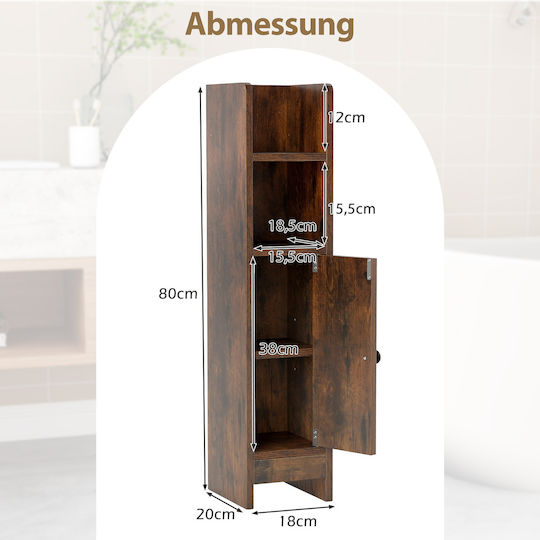 Costway Dulap De Baie 20x18x80cm Maro