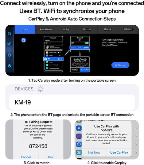 Yesido Ecran Tactil 10.26" Multimedia Pentru Tabloul De Bord Auto Cu Apple CarPlay / Android Auto / Bluetooth / GPS