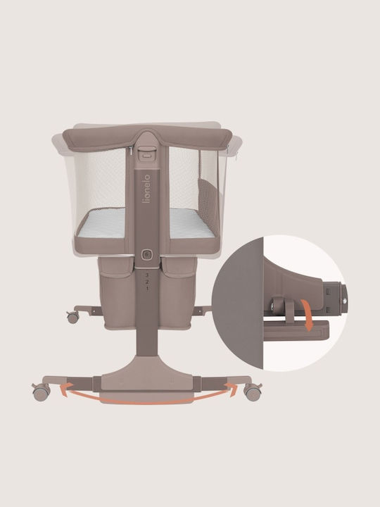 Lionelo Cradle with Mattress Side Opening and Wheels Beige