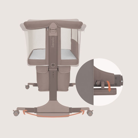 Lionelo Cradle with Mattress Side Opening and Wheels Beige