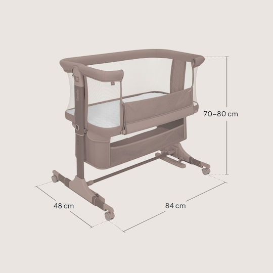 Lionelo Cradle with Mattress Side Opening and Wheels Beige