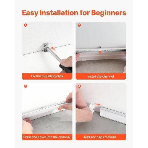 Vevor Set 10 Stück LED-Streifen Aluminiumprofil mit Opalabdeckung 200cm