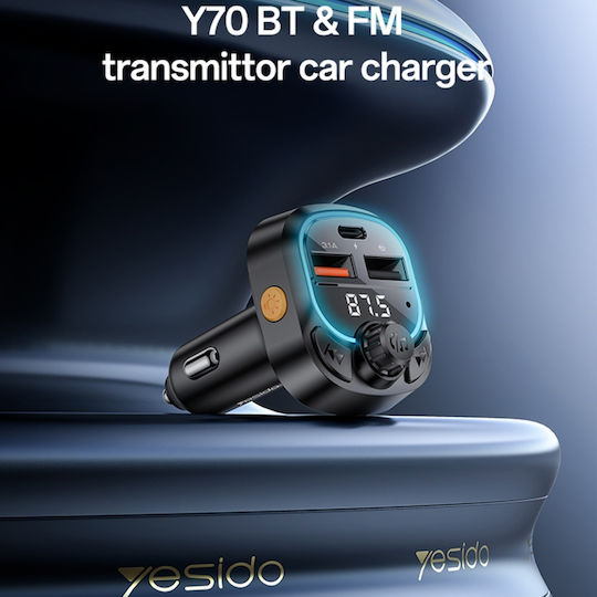 Yesido Car FM Transmitter with Bluetooth / USB