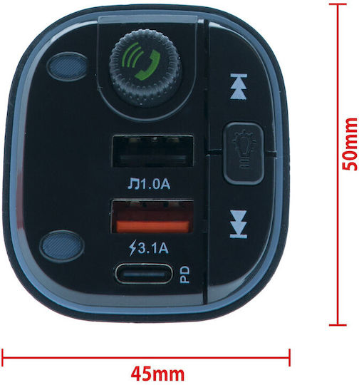 Einparts Auto FM-Transmitter mit Bluetooth USB