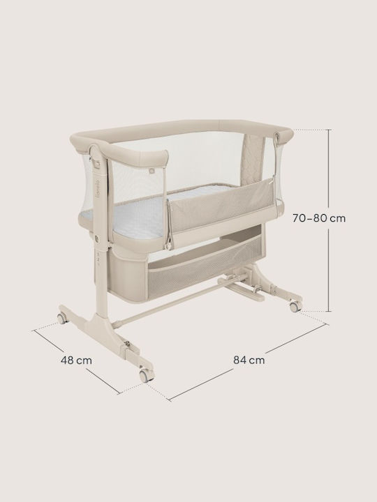 Lionelo Cradle with Mattress Side Opening and Wheels Beige