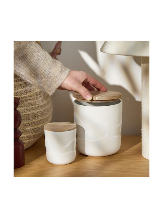 Raeder General Use Vase with Lid Made of Porcelain Transparent 12.8x12.8x14.7cm 1 Pieces