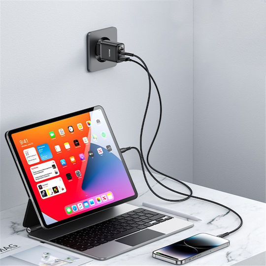 Yesido Incarcator Fără Cablu cu Port USB-A și Port USB-C 20W Power Delivery / Quick Charge 3.0 Negru