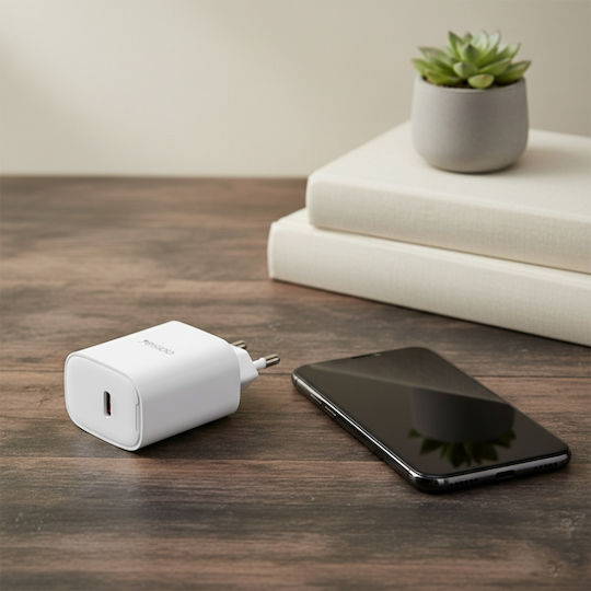 Yesido Incarcator Fără Cablu cu Port USB-C 20W Power Delivery Alb