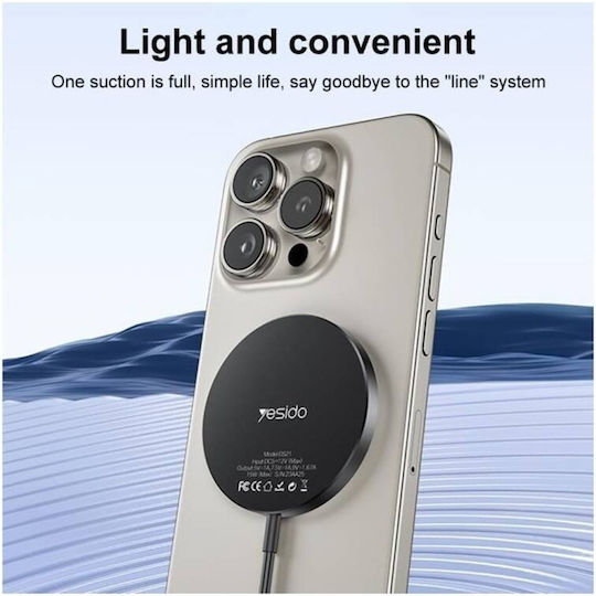 Yesido Încărcător Wireless (Qi Pad) 15W Gri