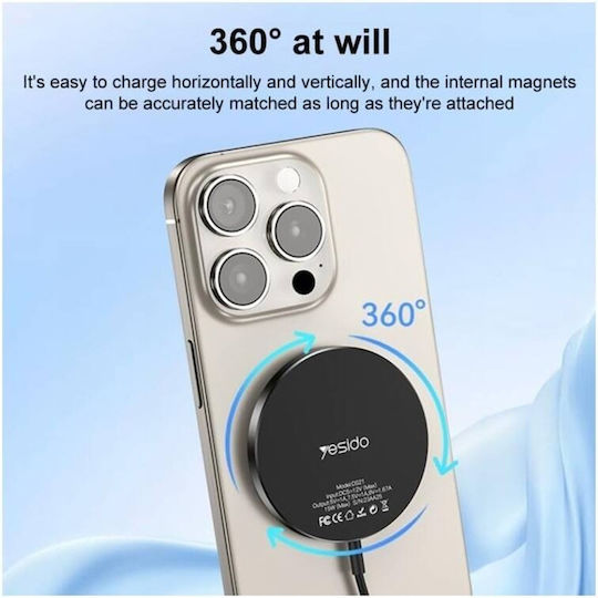 Yesido Încărcător Wireless (Qi Pad) 15W Gri