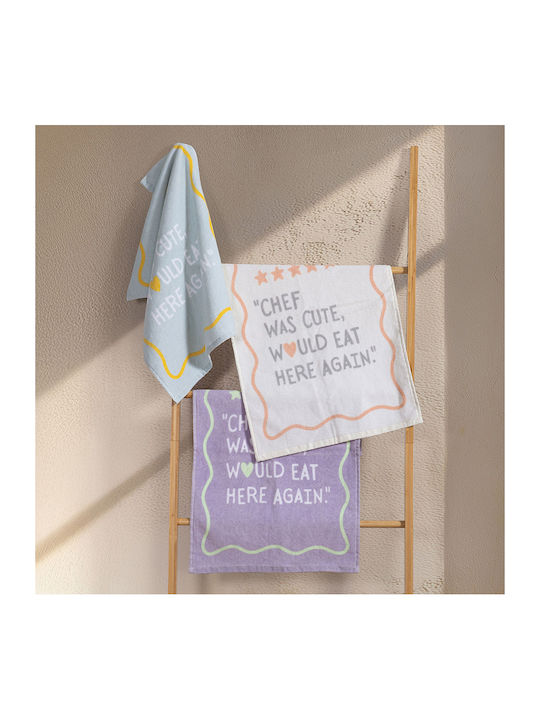Nef-Nef Homeware Chef Was Cute Ποτηρόπανο από 100% Βαμβάκι σε Μπλε Χρώμα 40x60cm Nef-Nef Homeware Chef Was Cute Ποτηρόπανο από 100% Βαμβάκι σε Μπλε Χρώμα 40x60cm