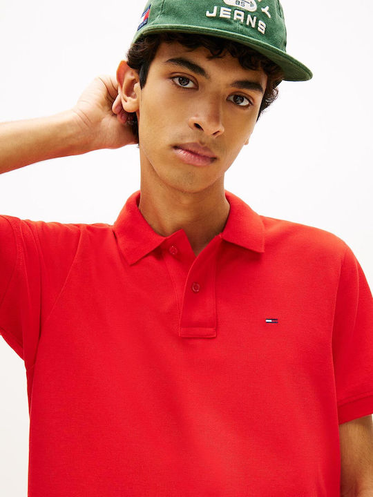 TJM Polo Herrenbluse Kurzarm Rapid Rot