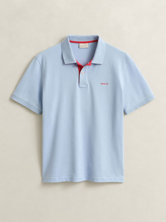Contrast Pique Polo Μπλούζα Κοντομάνικη Lightblue