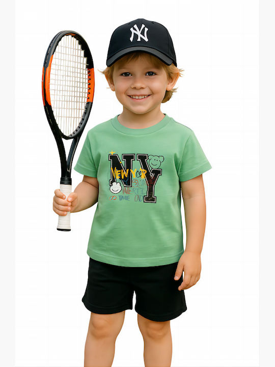 Serafino Kids Set with Shorts Green/Black 2 Pieces