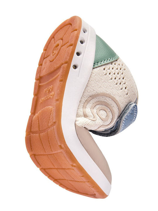 Kinder Sneaker Barfuß mit Bügel- und Schleifenverschluss und Lichtern Beiges