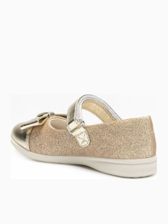 Kids Ballerinas with Hoop & Loop Closure Gold Olga