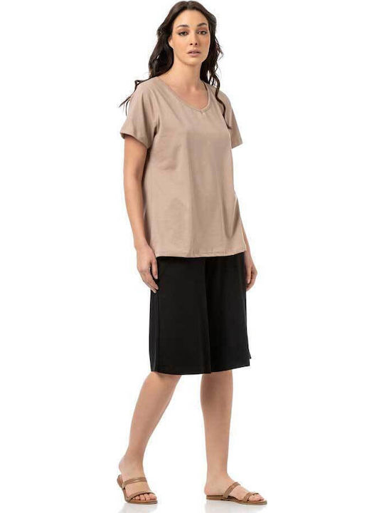 Damenbluse Baumwolle Beige