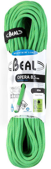 Beal Opera BC085O.60GD.G Dynamic Cord de escaladă cu lungimea de 60m Verde