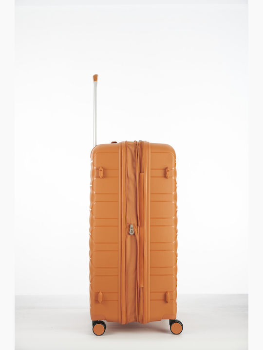 Verage Spinner Μεγάλη Βαλίτσα Ταξιδίου Σκληρή Orange με 4 Ρόδες Ύψους 77εκ.